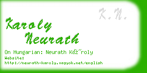 karoly neurath business card